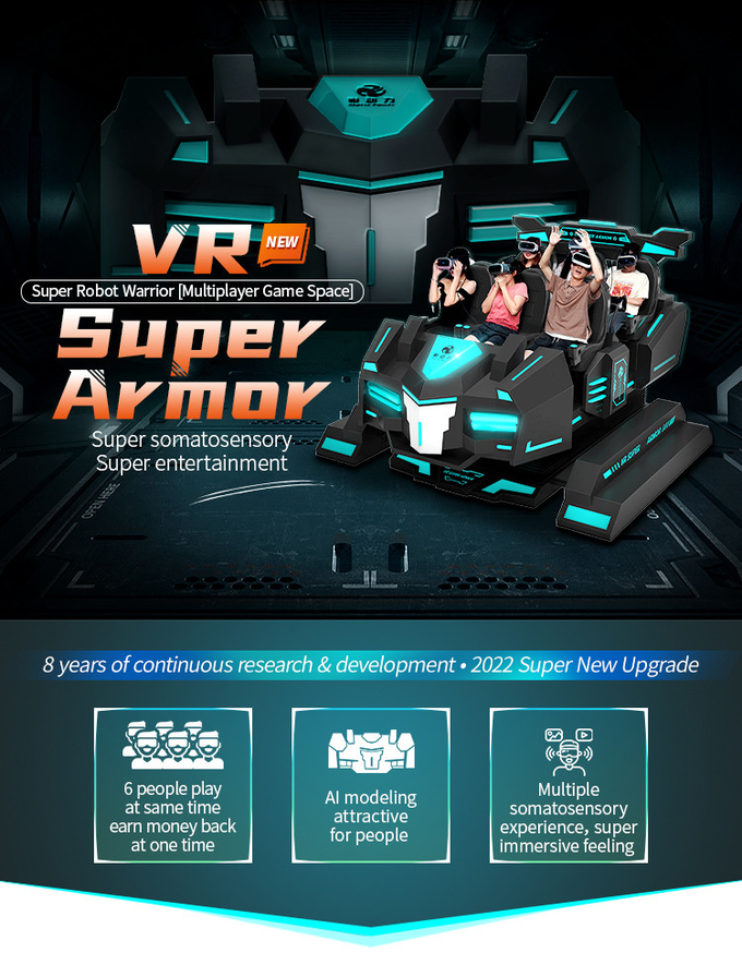 6 Koltuk 9d VR Sinema Arcade Sanal Gerçeklik Roller Coaster Vr Ekipmanı 0
